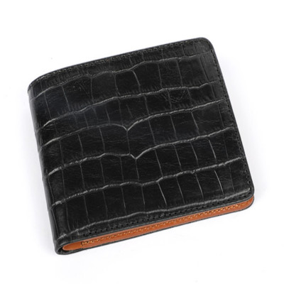 Croco print bi-fold wallet